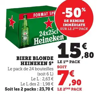 Bi1 Biere blonde heineken 5° offre