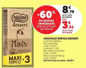 Bi1 Chocolat nestle dessert offre