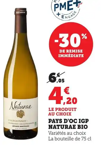 Bi1 Pays d'oc igp naturae bio offre