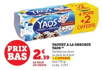Bi1 Yaourt a la grecque yaos offre