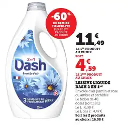 Bi1 Lessive liquide dash 2 en 1 offre