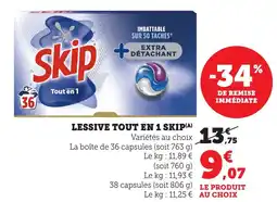 Bi1 Lessive tout en 1 skip offre