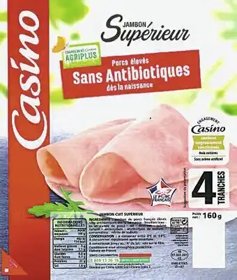 Spar JAMBON SUPÉRIEUR SANS ANTIBIOTIQUES DÈS LA NAISSANCE offre