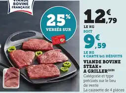Bi1 Viande bovine steak a griller offre