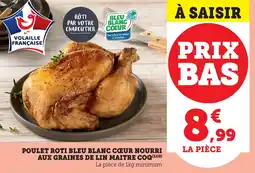 Bi1 Poulet roti bleu blanc cœur nourri aux graines de lin maitre coq offre