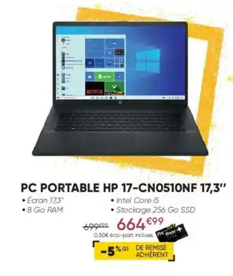 Fnac PC Portable HP 17-CN0510NF 17,3 offre