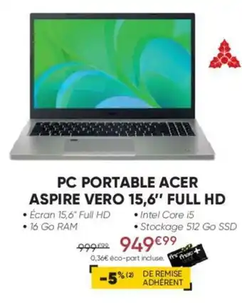 PC Portable Acer Aspire Vero 15,6 Full HD