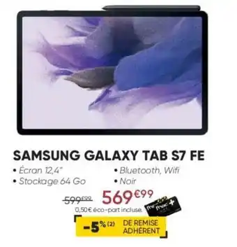 Fnac Samsung Galaxy Tab S7 FE offre