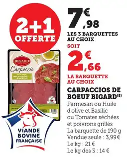 Bi1 Carpaccios de boeuf bigard offre