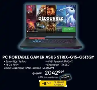 PC Portable Gamer Asus Strix-G15-G513QY