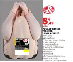 Bi1 Poulet entier fermier label rouge offre