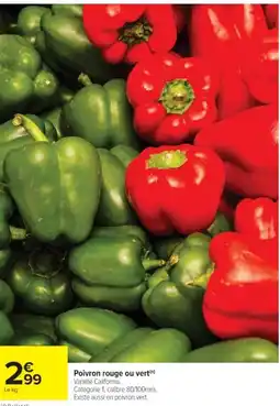 Cora x Carrefour Poivron rouge ou vert offre