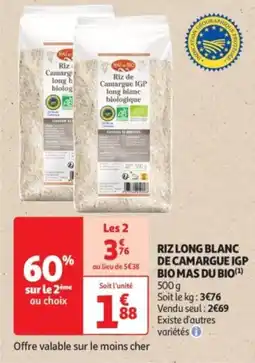 Auchan Drive Riz long blanc de camargue igp biomas du bio offre