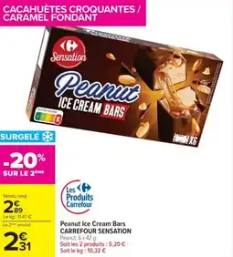 Cora x Carrefour CARREFOUR SENSATION Peanut Ice Cream Bars offre