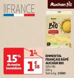 Auchan Drive Emmental français rapé auchan bio offre