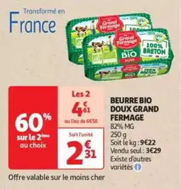 Auchan Drive Beurre bio doux grand fermage offre