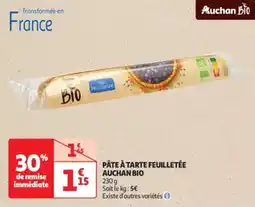 Auchan Drive Pâte à tarte feuilletée auchan bio offre