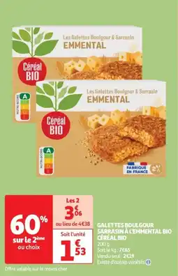 Auchan Drive Galettes boulgour sarrasin à l'emmental bio céréal bio offre
