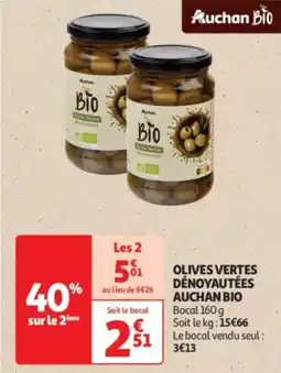Auchan Drive Olives vertes dénoyautées auchan bio offre