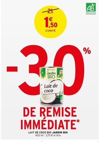 Intermarché LAIT DE COCO BIO offre