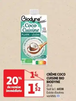 Auchan Drive Crème coco cuisine bio biodyne offre