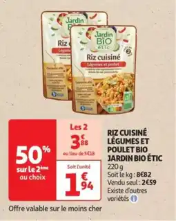 Auchan Drive Riz cuisine légumes et poulet bio jardin bio étic offre