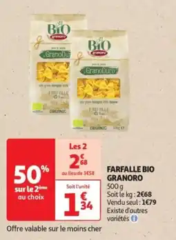 Auchan Drive Farfalle bio granoro offre