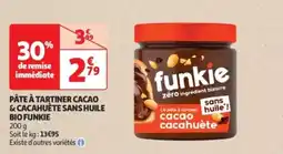 Auchan Drive Pâte à tartiner cacao & cacahuète sans huile bio funkie offre