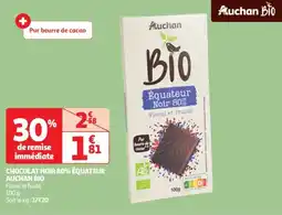 Auchan Drive Chocolat noir 80% équateur auchan bio offre