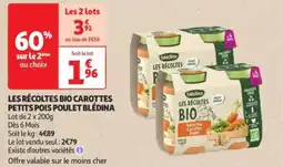 Auchan Drive Les récoltes bio carottes petits pois poulet blédina offre