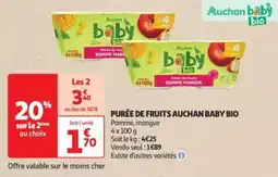 Auchan Drive Purée de fruits auchan baby bio offre