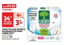 Auchan Drive Tablettes lave-vaisselle bicarbonate de soude l'arbre vert offre