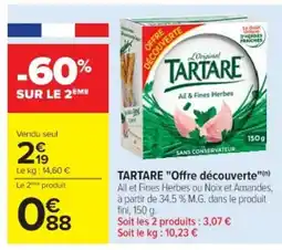 Cora x Carrefour TARTARE "Offre découverte" offre