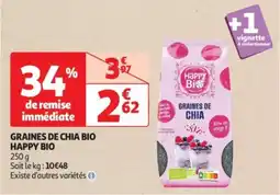 Auchan Drive Graines de chia bio happy bio offre