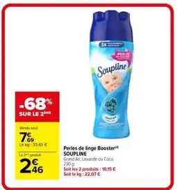 Carrefour Market Perles de linge Booster SOUPLINE offre