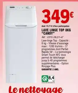 E.Leclerc LAVE LINGE TOP 8KG “CANDY” offre