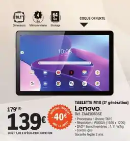E.Leclerc TABLETTE M10 (3ᵉ génération) Lenovo offre