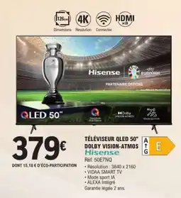 E.Leclerc TÉLÉVISEUR QLED 50 DOLBY VISION-ATMOS offre