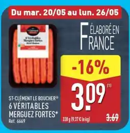 ALDI 6 VÉRITABLES MERGUEZ FORTES offre