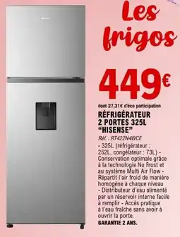 E.Leclerc Maison & Loisirs Réfrigérateur 2 portes hisense offre