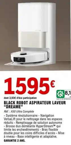E.Leclerc Maison & Loisirs Black robot aspirateur laveur dreame offre