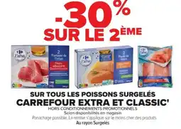 Cora x Carrefour Sur tous les poissons surgelés carrefour extra et classic' offre