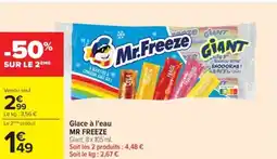 Cora x Carrefour MR FREEZE Glace à l'eau offre