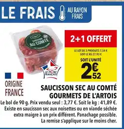 Supeco GOURMETS DE L'ARTOIS Saucisson sec au comté offre