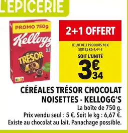 Supeco Kellogg's Céréales Trésor Chocolat Noisettes offre