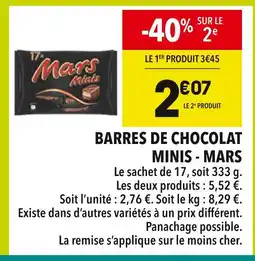 Supeco Mars Barres de chocolat Minis offre