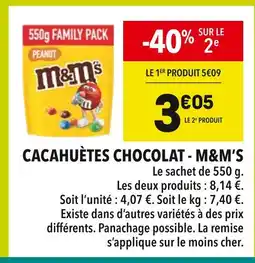 Supeco M&M'S Cacahuètes chocolat offre