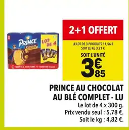 Supeco LU Prince au chocolat au blé complet offre