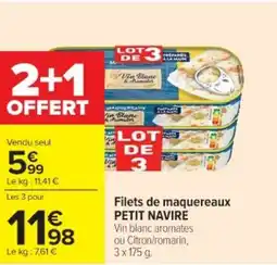 Cora x Carrefour PETIT NAVIRE Filets de maquereaux offre