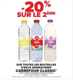 Cora x Carrefour Sur toutes les bouteilles d'eaux aromatisées carrefour classic' offre